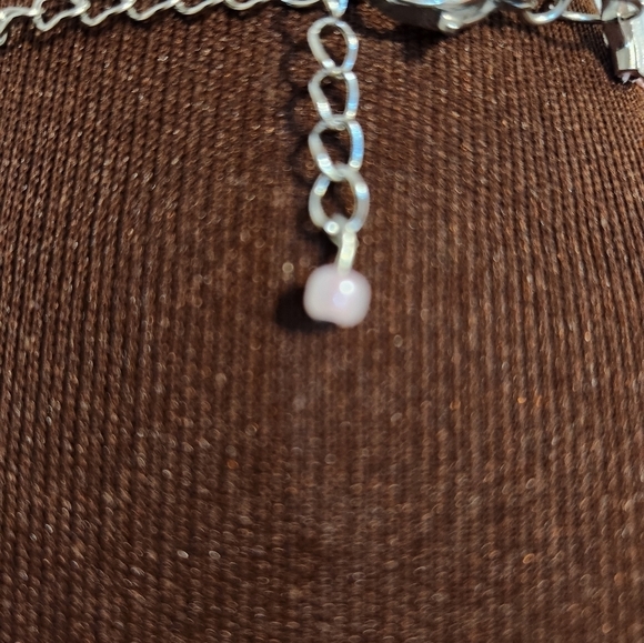 Hand Crafted Flower Choker Necklace Floral Choker Dark Pink Light Pink - Picture 6 of 9